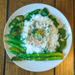 Healthy dinner ideas - salmon and green vegetables